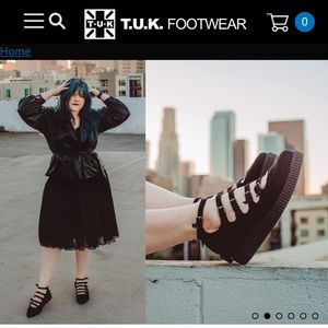 NEW Black Faux Suede TUK Maryjane Creepers Sz 8